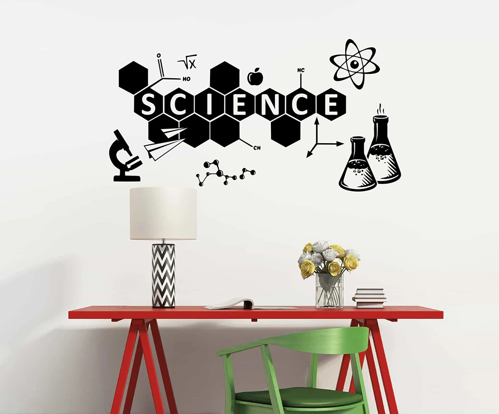 

Science Wall Decal Chemistry Vinyl Sticker Education Classroom Wall Decor Mural Home Ornament Teen Bedroom Decoration Decal D639