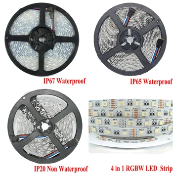 

5M DC12V 5050 RGBW LED Strip Flexible Diode Tape 4 in 1 RGBWW Waterproof IP65 IP67 Waterproof 60LED/M RGBW Fita Tiras Lampada