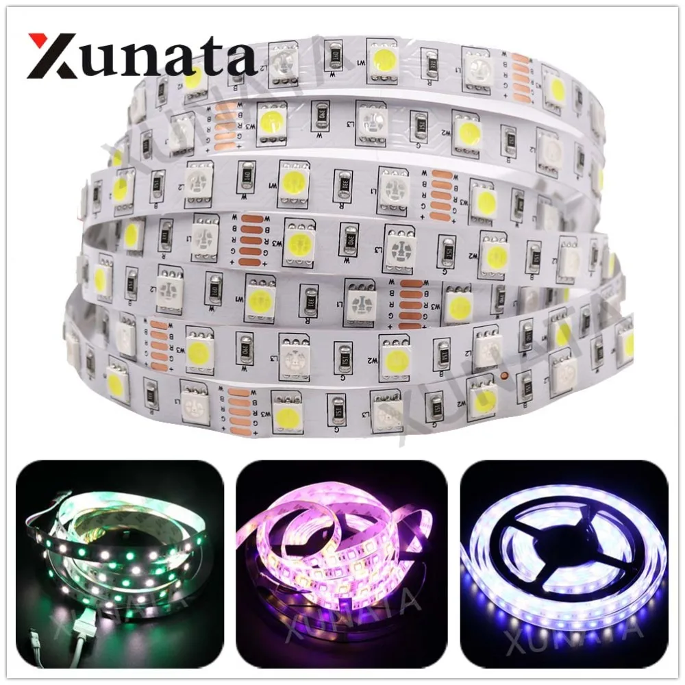 #Best DC 24V RGBW LED Strip Light SMD 5050 5M 300 led flexible tape rope stripe light 12mm PCB RGBWW RGB white or warm white 60leds m