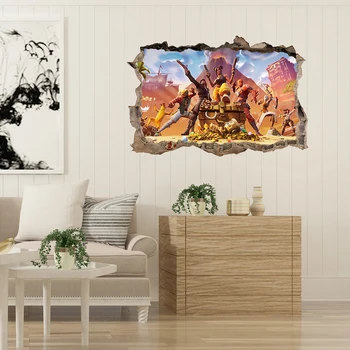 

home decor battle game wall stickers removable fake window living room fighting wall decals