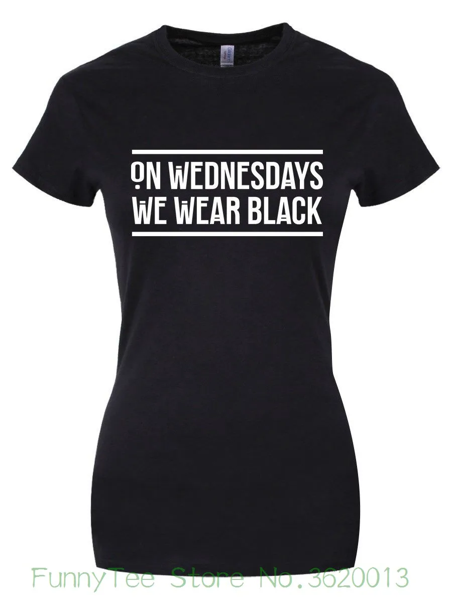 Women's Tee On Wednesdays We Wear Black Women's Black T-shirt Women T-shirt 2018 Summer Cotton