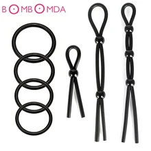 Reusable Penis Sleeve Ring Bound Delay Cock Ring Sleeve Extension Condom Adult Sex Toys Dick Condoms For Men Couple Dildo Sleeve