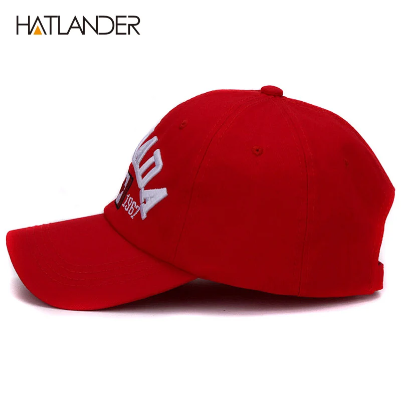 Hatlander brand Canada letter embroidery baseball caps cotton gorra snapback curved dad hat leisure outdoor women men sports cap