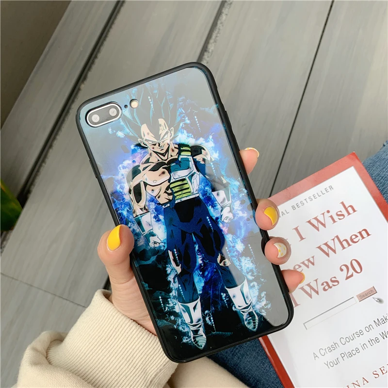 Super Saiyan vegeta Dragon Ball Z Сон Гоку чехол для iPhone 11 Pro 8, 7, 6, 6S Plus, X Xs Max Xr роскошный зеркальный Стекло чехол Coque