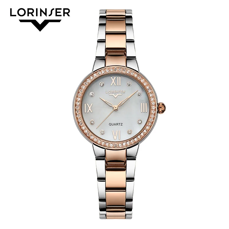 

Lorinser Luxury Rose Gold silver Women Watches Minimalism Fashion Casual Female Wristwatch Waterproof Roman Numeral ladies watch