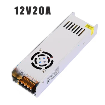 

JCPOWER slim 12V 20A 240w Voltage Transformer Switch Power Supply for Led Strip or control switch LED display CE certification