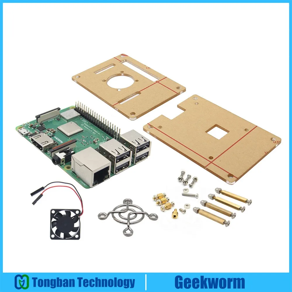 Raspberry Pi 3 Model B + (плюс) 3в1 материнская плата акриловый корпус/корпус охлаждающий