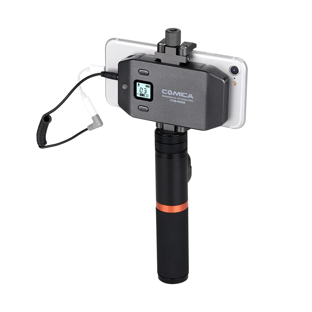 CoMica CVM WS50A Pro Микрофон для смартфона с отворотом беспроводной микрофон w Bluetooth RC Grip