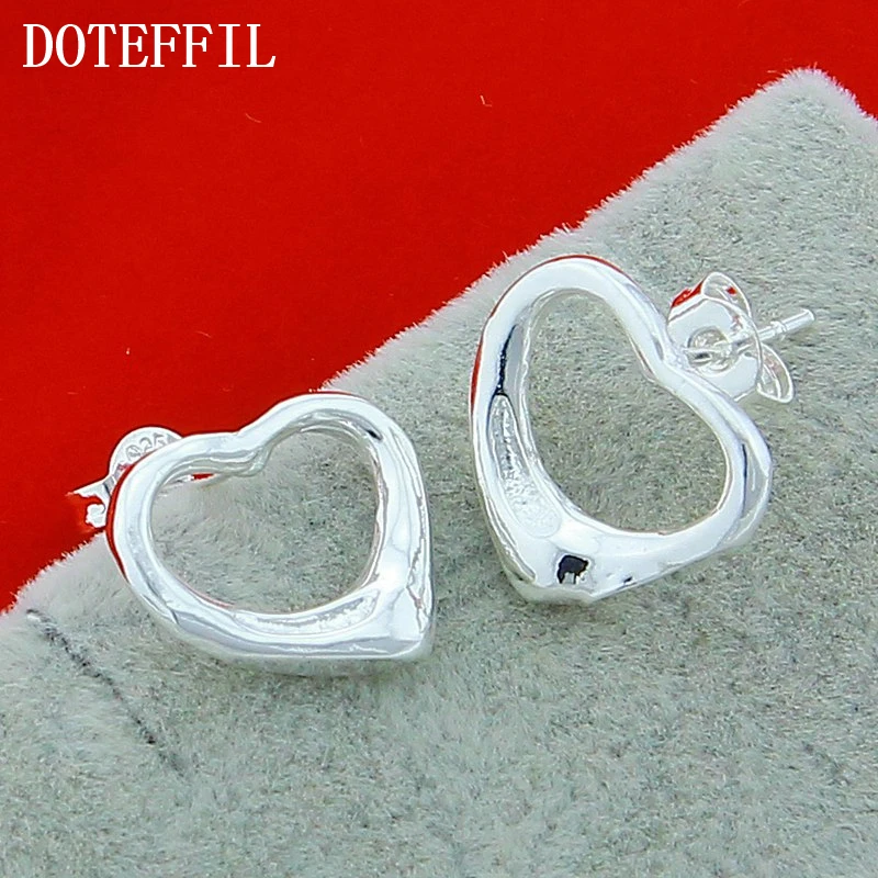 

Christmas Gift 925 Sterling Silver Heart Earrings Wholesale Exquisite Charm For Woman High Quality Silver Earrings Free Shipping