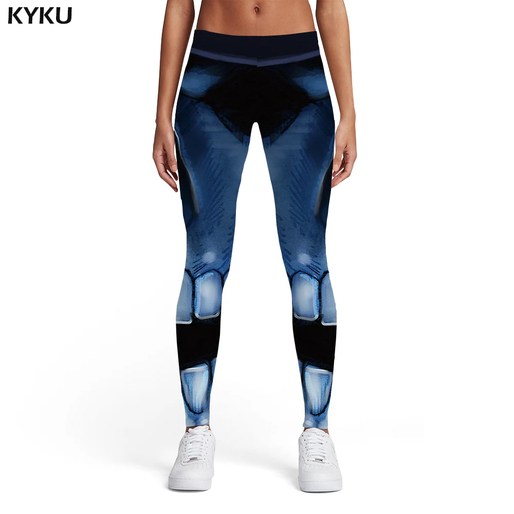 

KYKU Brand Skull Leggings Women Black Trousers Rock 3d Print Gothic Elastic Printed pants Womens Leggings Pants Casual Fashion