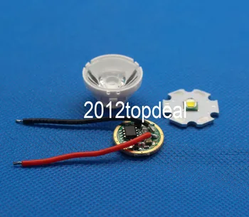 

1set Cree XM-L LED T6 White Light + 3.7V Driver + Lens with Base Holder