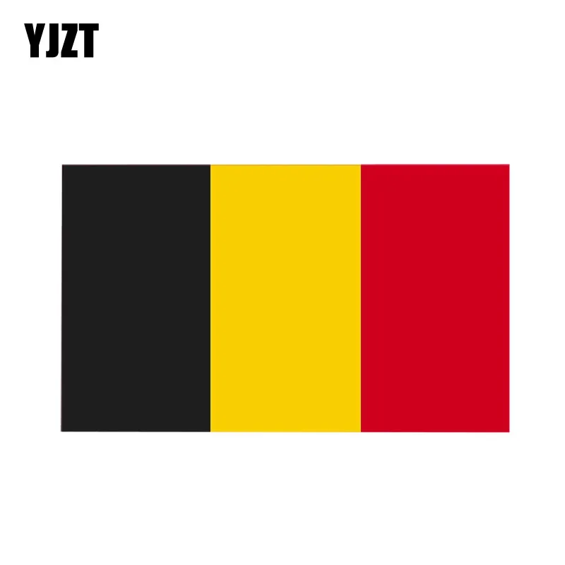 

YJZT 14CM*8.2CM Car Sticker Personality Belgium Country Flag Decal PVC 12-1099