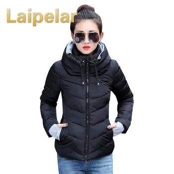 

2018 Women Winter Jacket Plus Size Womens Parkas Thicken Outerwear solid hooded Coats Short Female Slim Cotton padded basic tops