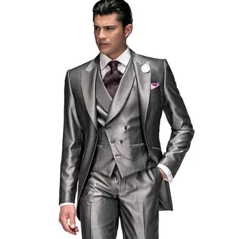 

Costume Homme Custom Made Morning Style Custom-tailor Groom Tuxedos Bridegroom Best Man Suits Wedding Men (jacket+pants+vest)