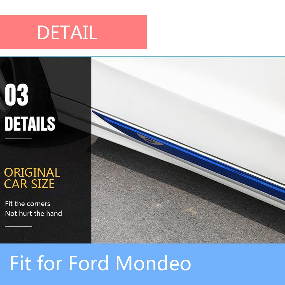 BACKAR Авто Стайлинг Нержавеющая сталь наклейки для Ford Mondeo MK5 MKV Interor полоски под дверные наклейки-фоны аксессуары