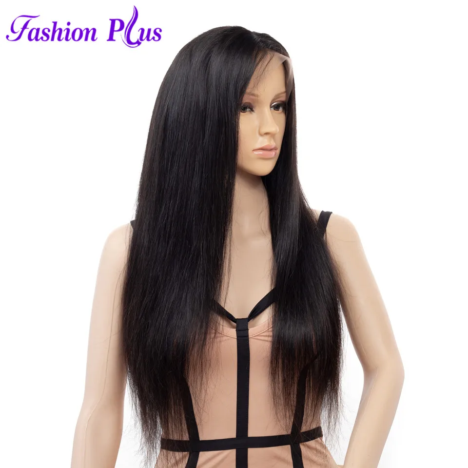 

Fashion Plus Straight Full Lace Human Hair Wigs Free Part Brazilian Remy Hair Wigs 8"-24"Pre Plucked Natural Hairline
