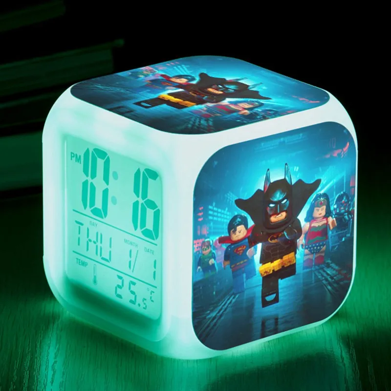

The Lego Batman Movie LED Clock Night Light Color Glowing LED Digital Alarm Clock Kids Luminous Watch reloj despertador Gifts