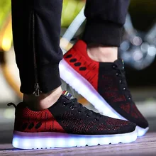2017 New LED Light up Shoes for Adults Fashion Colorful Luminous Shoes with USB Rechargeable Lovers Men Shoes with LED Lights