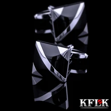 KFLK ювелирные изделия, модные запонки для рубашек, мужские брендовые запонки на пуговицах, запонки, Черные запонки, высокое качество, abotoaduras