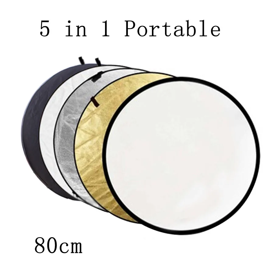 

BIZOE 80cm 5 in 1 Portable Collapsible Light Round Photography Reflector for Studio Multi Photo Disc Outdoor studio reflector