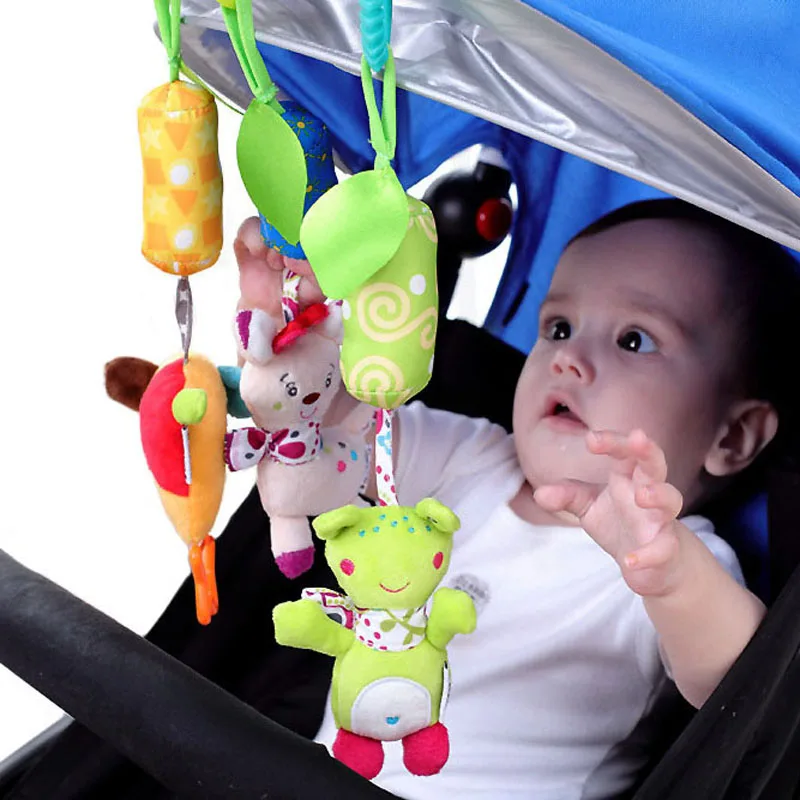 

Newborn Bed Stroller Rattle Cute Cat Elephant Plush Campanula Baby Mobile Toy for Kids Ring Bell Crib Doll