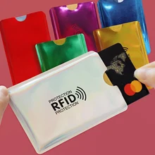 Алюминиевый синий лазер Анти Rfid кошелек Блокировка ридер замок банк держатель для карт ID банковский чехол для карт бизнес защита металлический кредитный