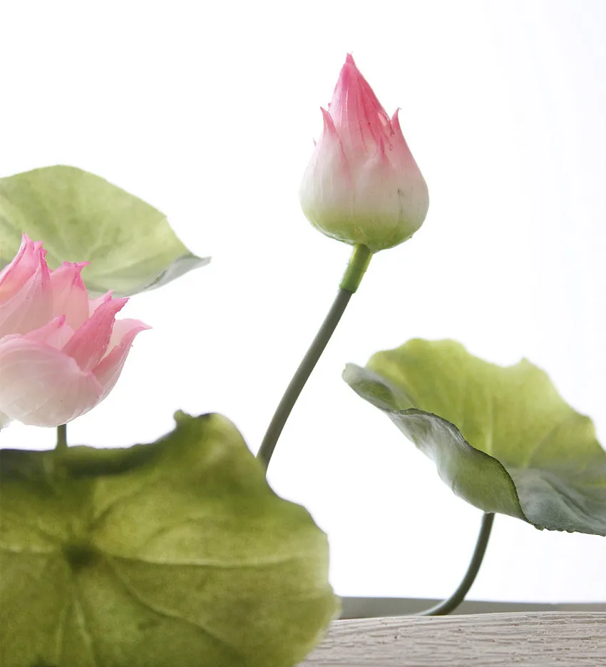 Имитация силиконовых цветов Искусственный Поддельный Лотос цветок букет с листьями Свадьба дом Цветочная композиция