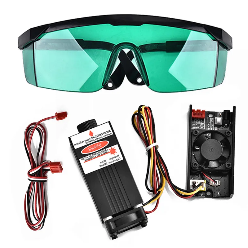 

7W 450nm TTL PWM Control Blue Laser Module DC 12V Focal Adjustable Laser Head Laser Head Engraving Module 2019