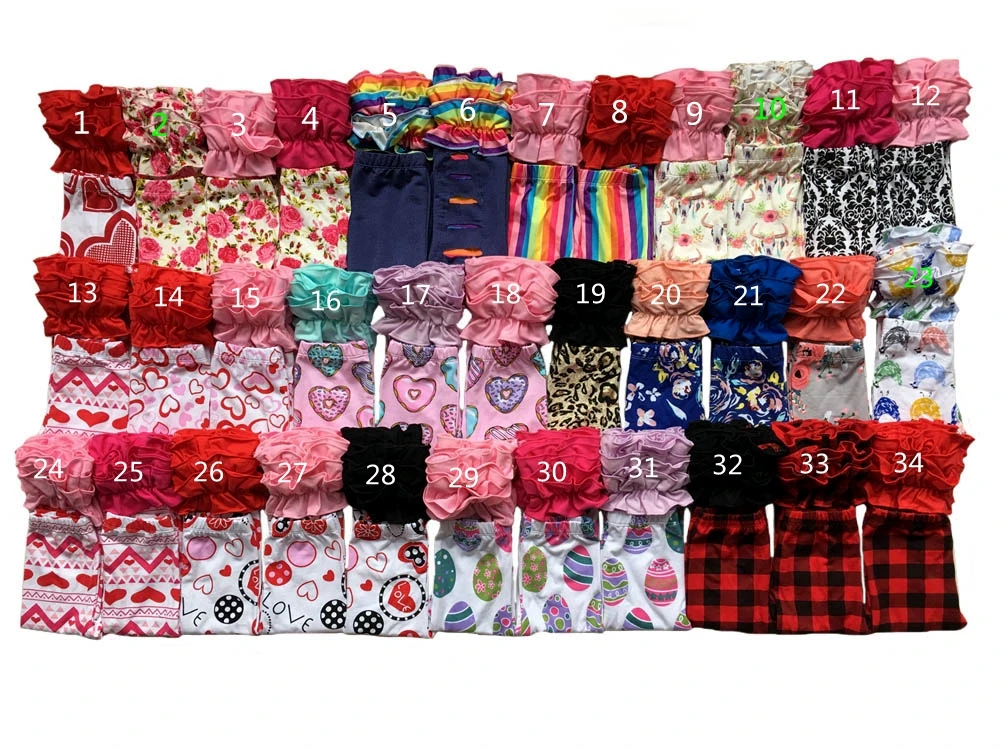

wholesale bulk price for Baby Girl triple ruffle leggings,Toddler icing ruffle pants,Fall winter pattern Infant knit icings