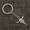 Fashion 30mm Key Ring Metal Key Chain Keychain Jewelry Antique Bronze Silver Color Skull Bull Ox Star Head 32x26mm Pendant ► Photo 3/5