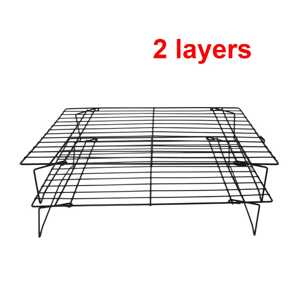 Инструменты и аксессуары для выпечки Многослойная Металлическая охлаждающая стойка для печенья кексов и многого другого, кухонный противень для выпечки тортов - Цвет: 2 Layer