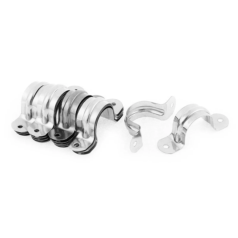 27mm Dia Two Holes 304 stainless steel Pipe Strap Clips Fastener Holder
