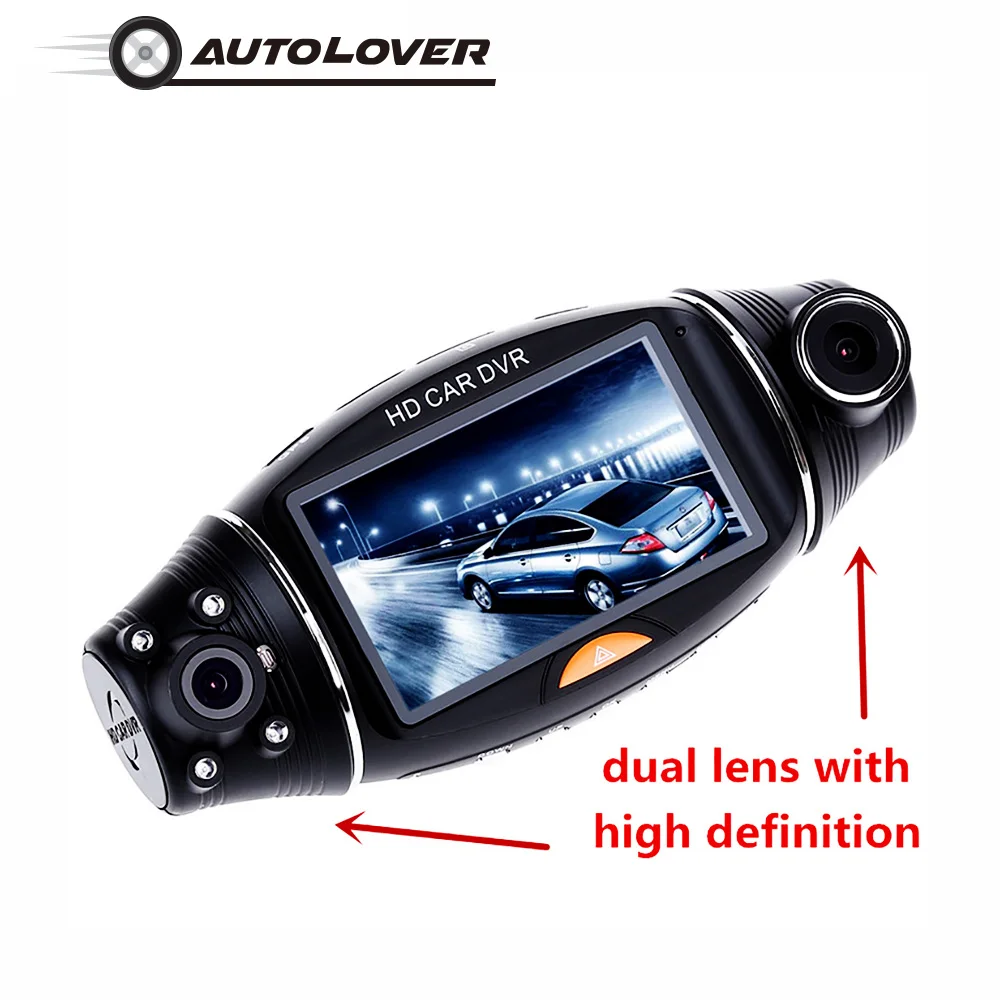 R310 Car DVR 270 Degree GPS Dual Camera HD 1080P Night Vision Dual Lens Auto Dash Cam 2.7 Inch Video Recorder IR GPS Scanning