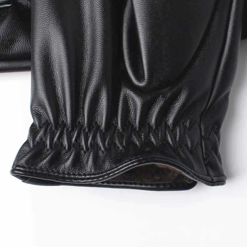 Gours кожаные перчатки для мужчин модные брендовые мужские черные перчатки с сенсорным экраном из искусственной кожи теплые зимние перчатки Новое поступление GSM040