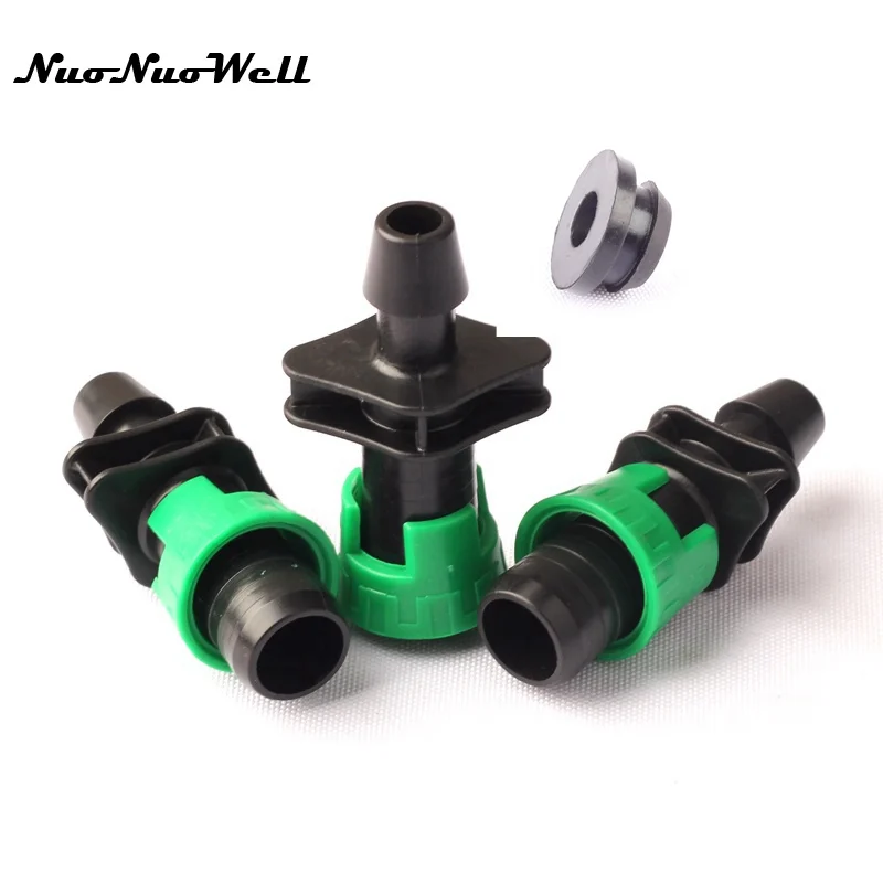 6pcs NuoNuoWell 16mm Straight Drip Tape Connector for Garden Greenhouse