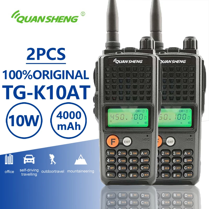

2pcs Quansheng TG-K10AT Walkie Talkie UHF VHF Optional 4000mAh Ricetrasmittente Two Way Radio CB Police Equipment Woki Toki 10KM