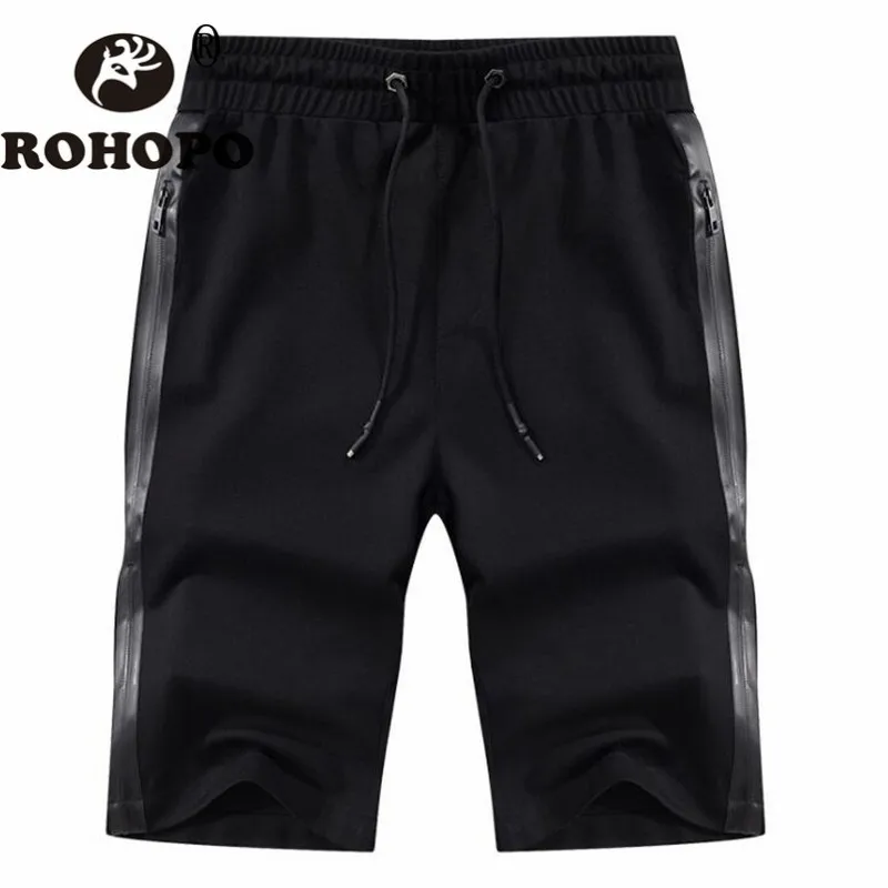 

Quick Dry Men Sportswear Shorts Summer Korean Style Fashion Mid Elastic Waist Patchwork Short Trousers Gray Black Brand Shorts