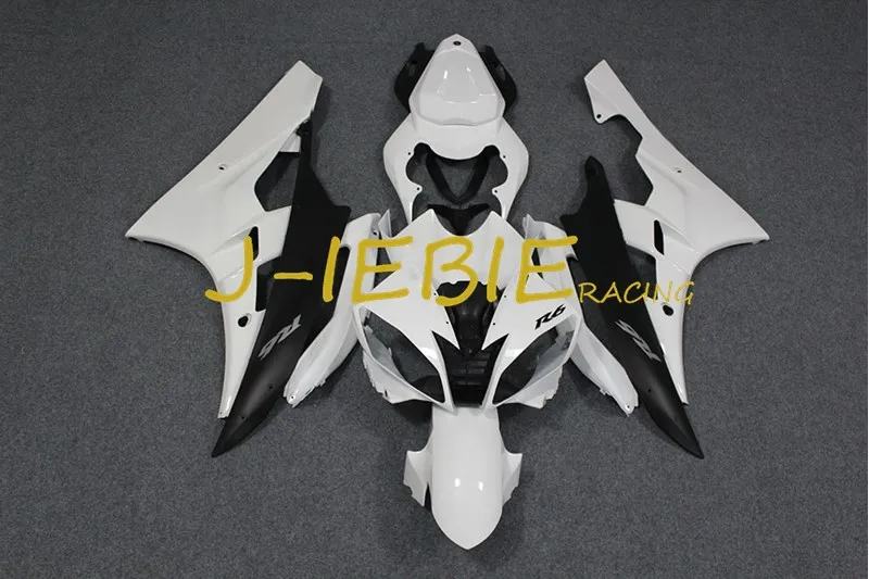 

White black Injection Fairing Body Work Frame Kit for Yamaha YZF 600 R6 2006-2007