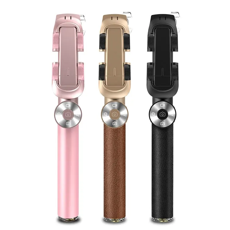 Universal Luxury Wireless Bluetooth Leather Selfie Stick Handheld Extendable Monopod for iPhone Andriod Samsung | Мобильные телефоны