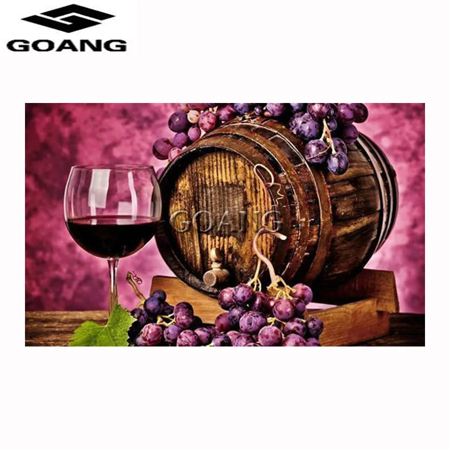 

GOANG 5D DIY Diamond Embroidery Grape wine square Diamond Mosaic Pasted Diamond Painting Cross Stitch Needlework Wedding Decor
