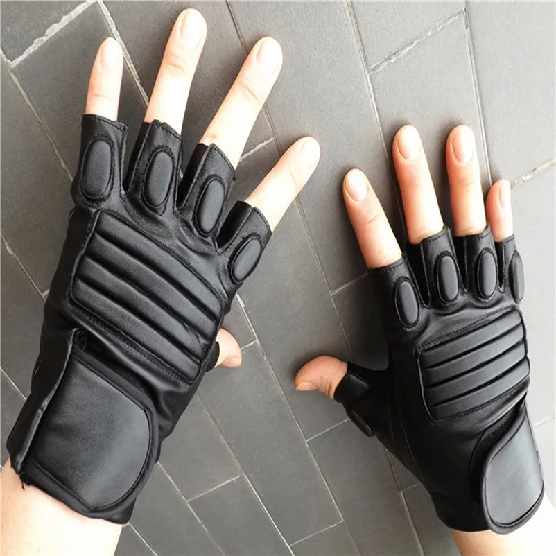 Fashion Men Winter Leather Motorcycle Gloves Sports Outdoor Protection Fighting Gloves Cycling Gloves keep warm  #3n12 (11)