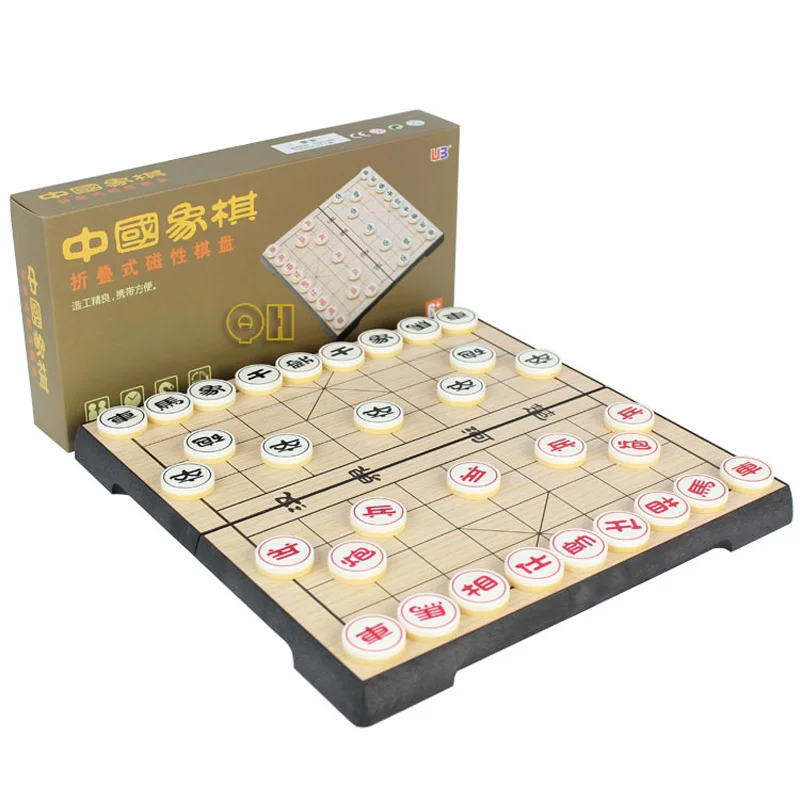 

BSTFAMLY Chinese Chess With Magnetic Plastic Box 32Pcs/Set Old Game of Go Xiang Qi International Checkers Folding Toy Gifts LC06