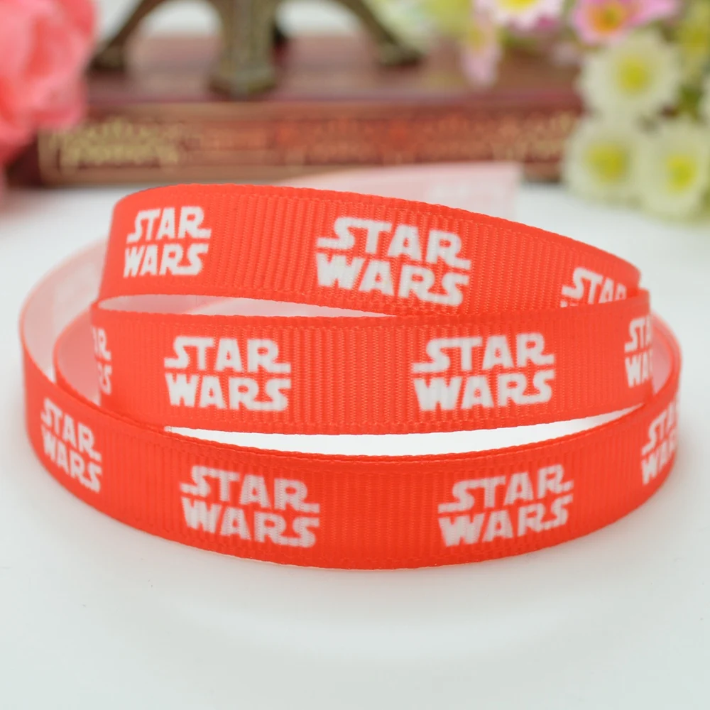 DUWES 3/8 &quot9 мм Звездные войны Рождество Красный Печатный grosgrain ленты волос бант DIY