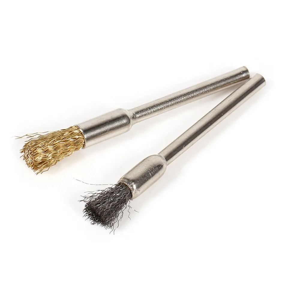 pluma + copa + forma de 36 piezas Cepillos de alambre de lat/ón y acero Ruedas de pulido el/éctricas para pulir herramientas para eliminar la pintura de corrosi/ón oxidada Juego de cepillos de alambre