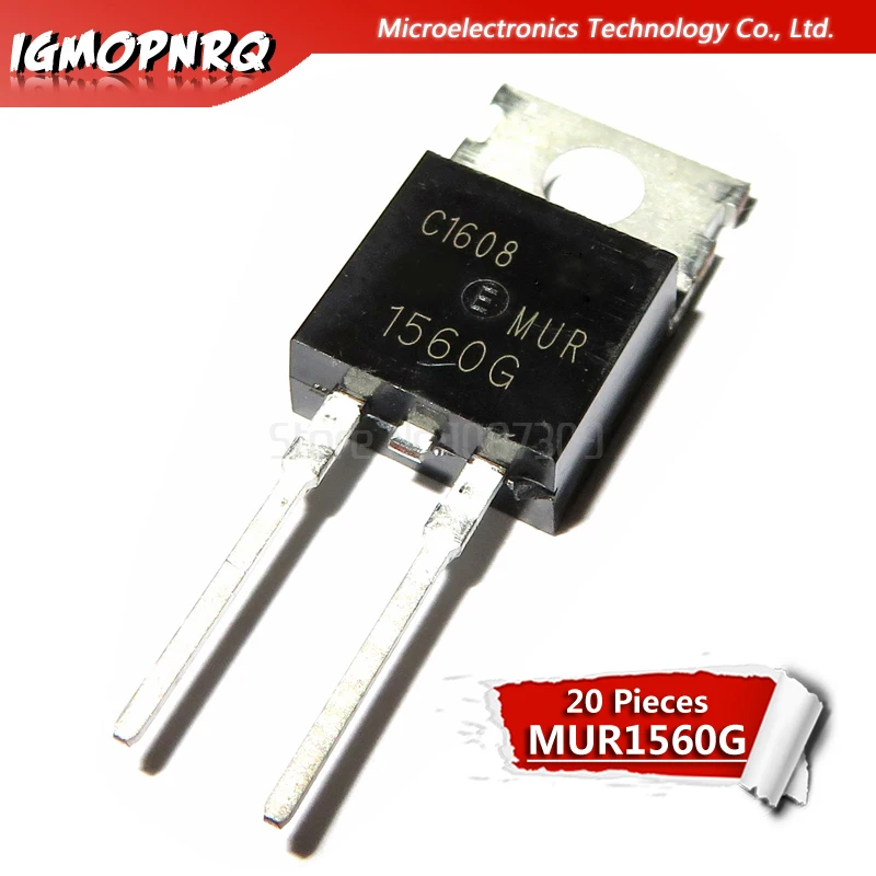 20pcs free shipping MUR1560G MUR1560 1560G 600V 15A diode rectifier 100 ...
