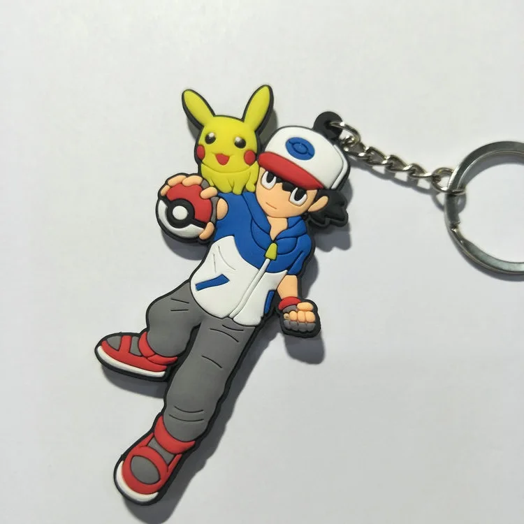 LLavero de PVC anime monstruo de bolsillo Bulbasaur Charmander divertido novedad colgante silicona para llave joyería Chaveiro Llaveros regalo