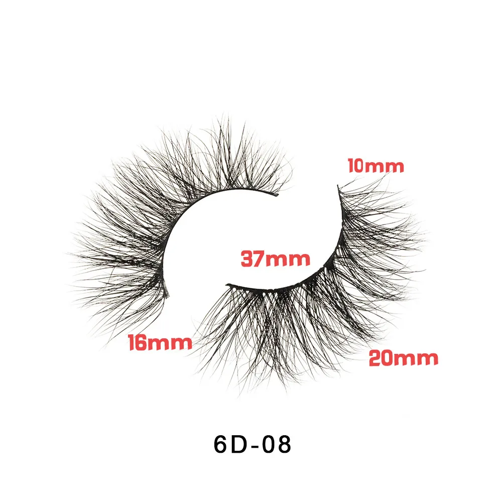 Ручные ресницы 6D-17 норковые ресницы многоразовая Косметика накладные ресницы по индивидуальному заказу упаковочная коробка с логотипом - Цвет: 6D-08