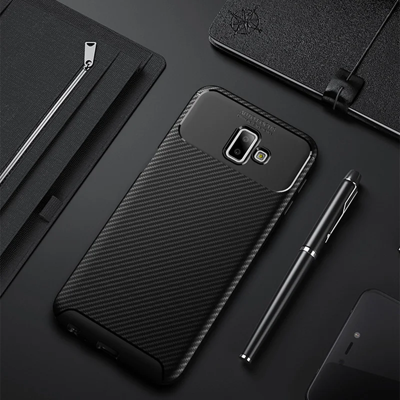 

For Samsung Galaxy J6 Plus Case carbon fiber Shockproof Soft Silicon Back Phone Case for Samsung Galaxy J6 Plus 2018 Cover J610F