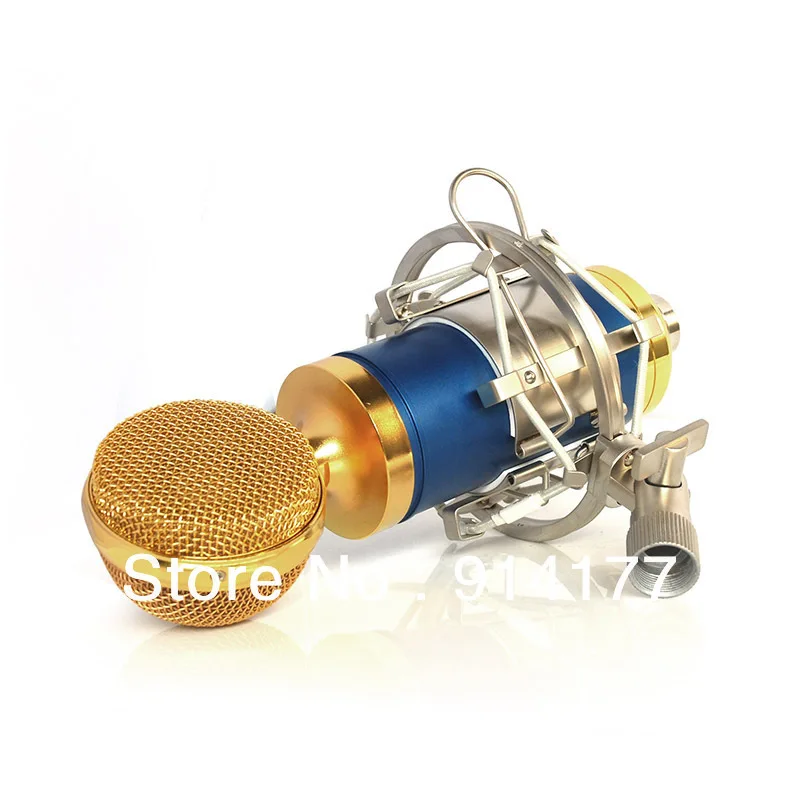 Синий караоке микрофон двойного назначения конденсаторный микрофон+ Shockmount+ Губка крышка 1,2 м 3,5 мм кабель