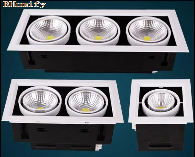 Dimmable LED Downlights  COB  10w 20w 30w AC85-265V Surface Mounted LED Ceiling Lamp Spot Light square Rotation LED Downlight